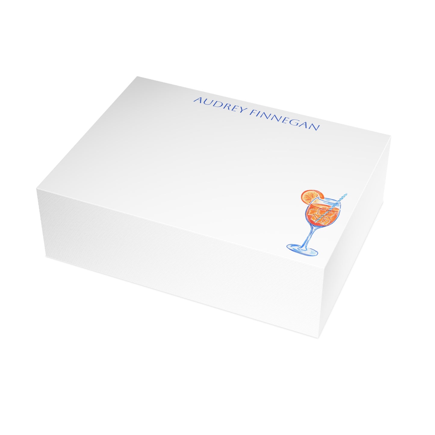 Stationery | Personalized Custom Watercolor Orange & Blue Aperol Spritz Flat Cards with Envelopes | Thank You Bridal Shower Bachelorette