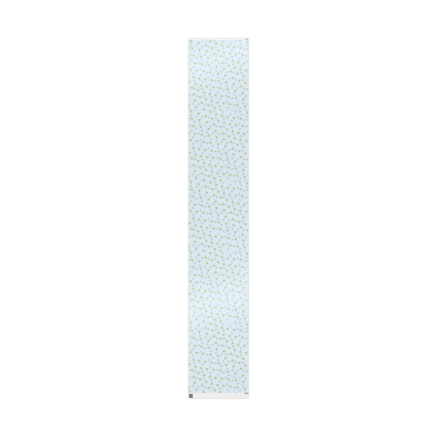 Gift Wrap | Pale Blue Watercolor Martini Tossed Pattern | Matte or Glossy