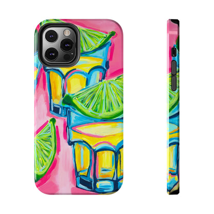 Pink Tequila Shot & Limes Acrylic Tough Phone Case | Various Models Available