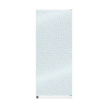 Gift Wrap| Mini Pale Blue Watercolor Martini Tossed Pattern | Matte or Glossy 30" x 72" Glossy