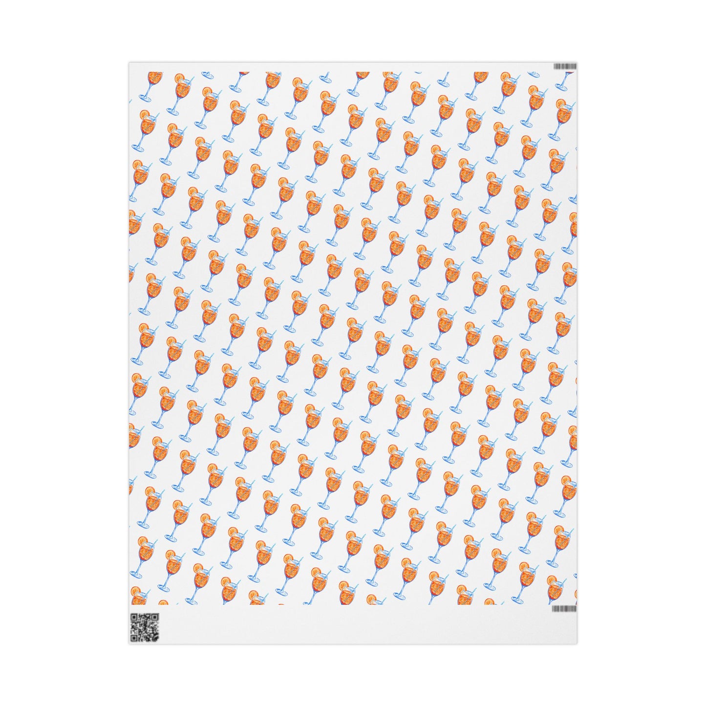 Aperol Spritz Gift Wrap Watercolor Illustrated | Matte or Glossy