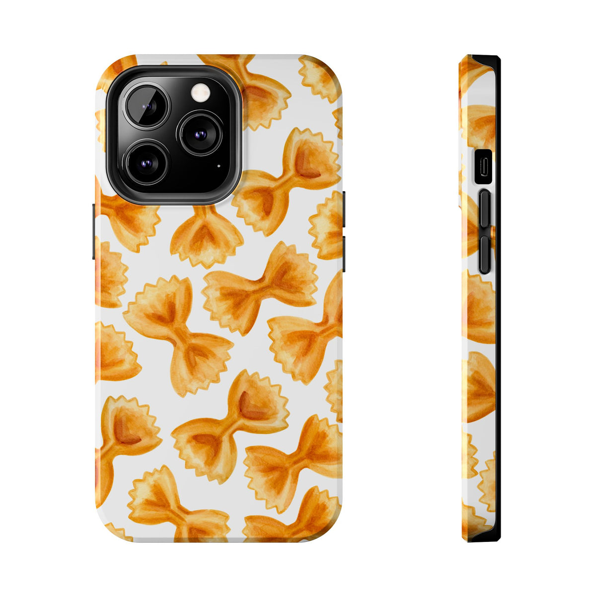 Tossed Farfalle Bow Tie Pasta Watercolor Illustrated White Tough Phone Case | Various Models iPhone 13 Pro