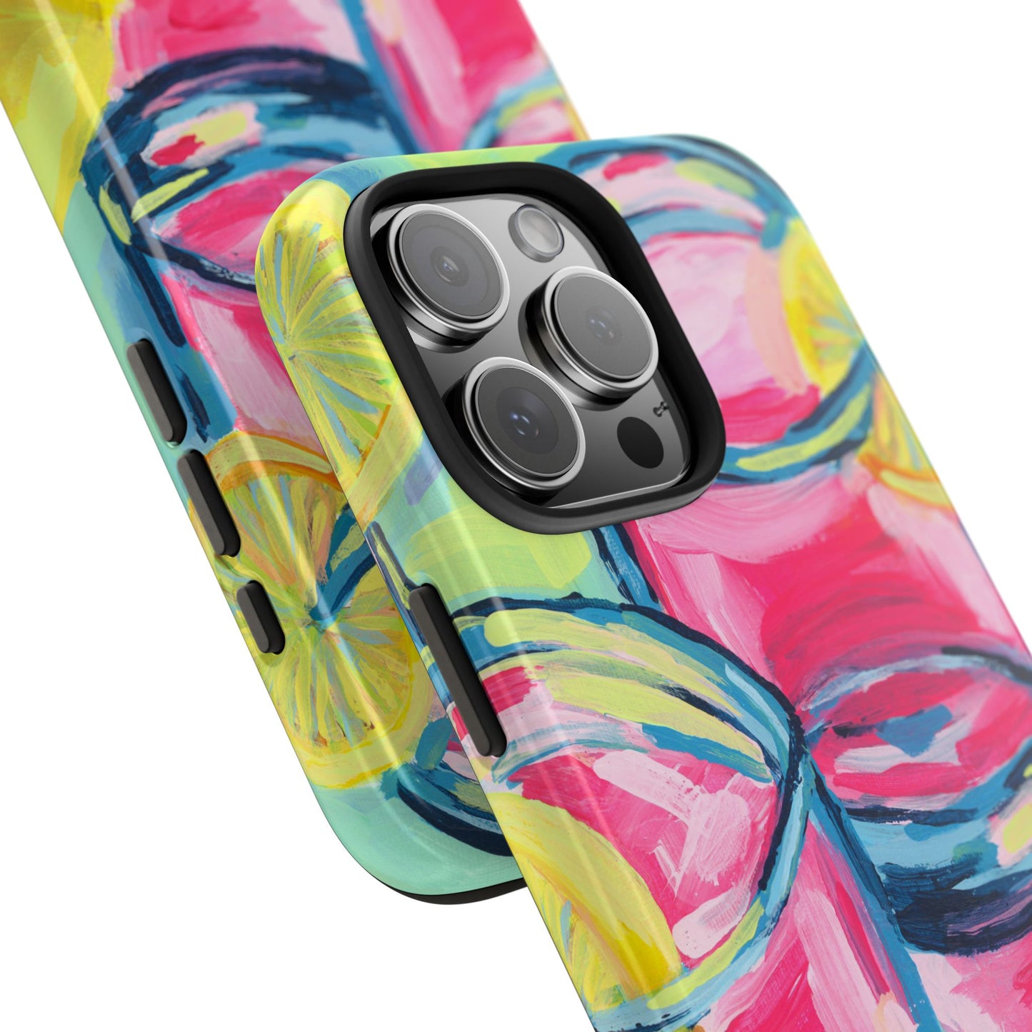 Pink Lemonade Abstract Acrylic Cocktails Tough Phone Case | Various Models Available