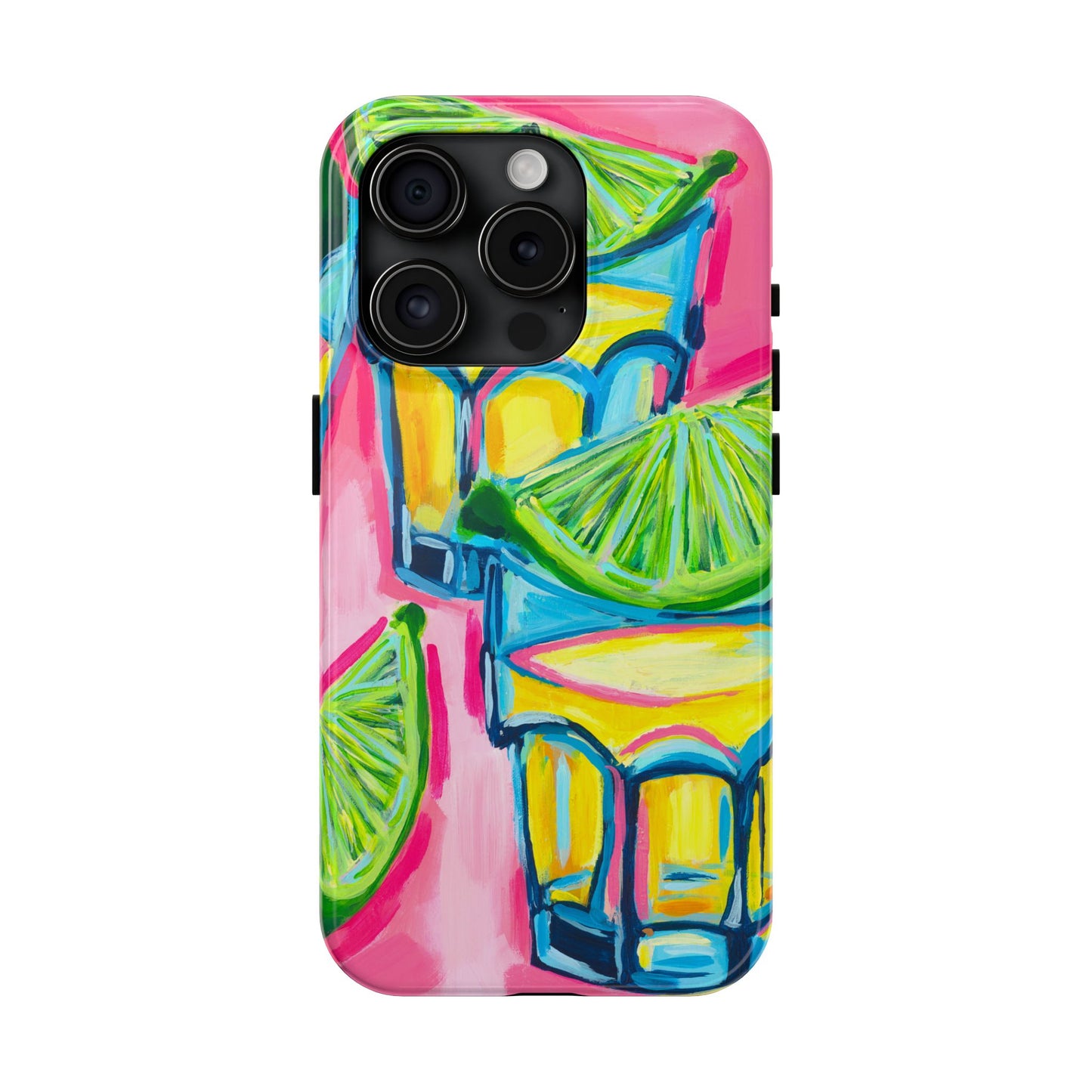 Pink Tequila Shot & Limes Acrylic Tough Phone Case | Various Models Available