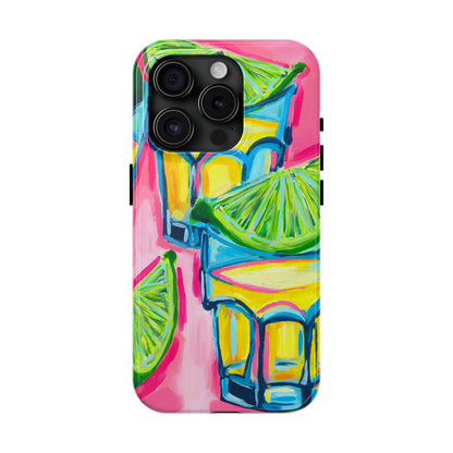 Pink Tequila Shot & Limes Acrylic Tough Phone Case | Various Models Available
