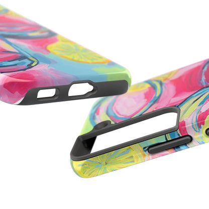 Pink Lemonade Abstract Acrylic Cocktails Tough Phone Case | Various Models Available