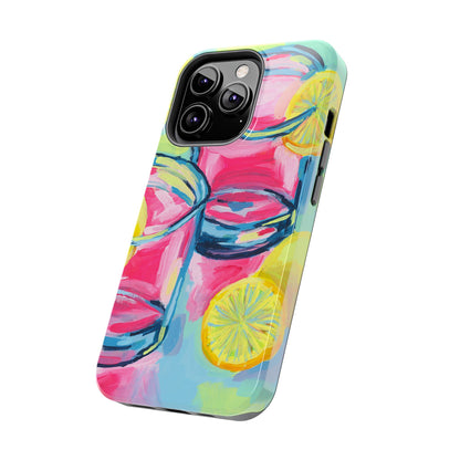 Pink Lemonade Abstract Acrylic Cocktails Tough Phone Case | Various Models Available