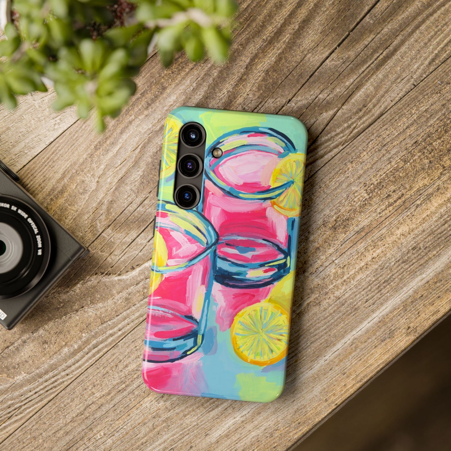 Pink Lemonade Abstract Acrylic Cocktails Tough Phone Case | Various Models Available