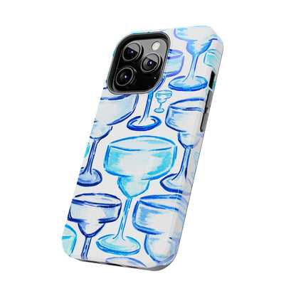Coastal Shades of Blue Watercolor Margaritas Tough Phone Case | Various Models Available