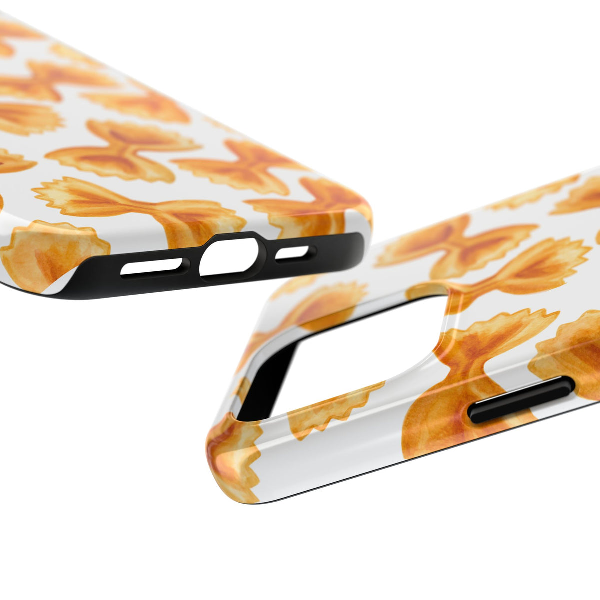 Tossed Farfalle Bow Tie Pasta Watercolor Illustrated White Tough Phone Case | Various Models