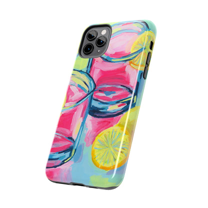 Pink Lemonade Abstract Acrylic Cocktails Tough Phone Case | Various Models Available