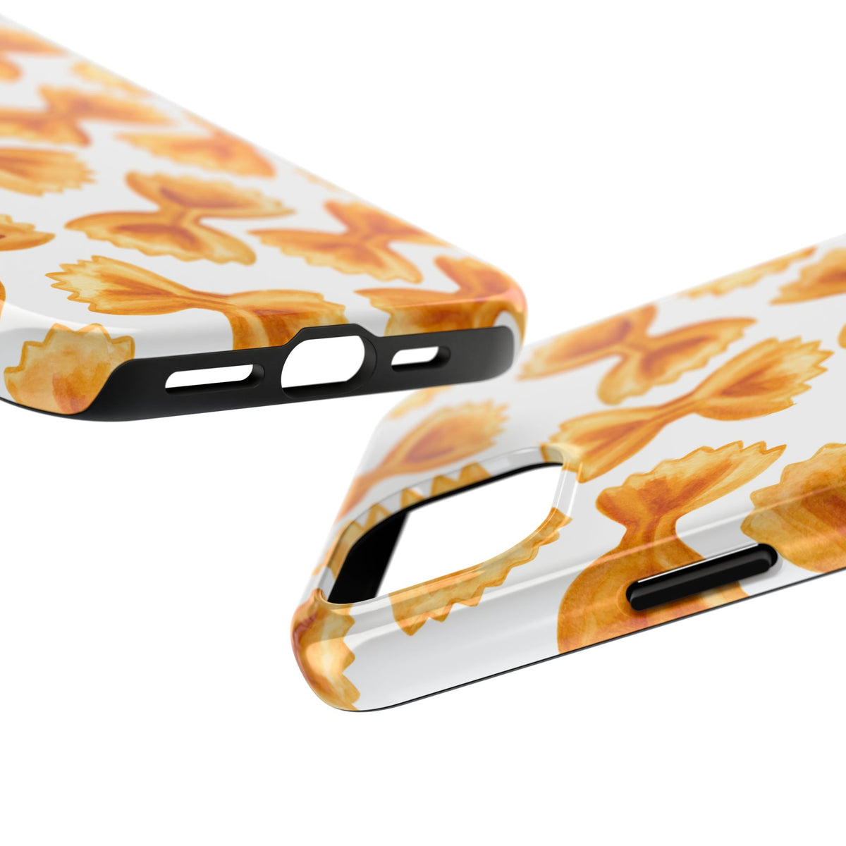 Tossed Farfalle Bow Tie Pasta Watercolor Illustrated White Tough Phone Case | Various Models
