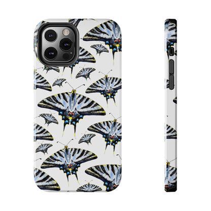 Light Blue Swallowtail Butterflies Watercolor Illustrated Pale Blue Tough Phone Case | Various Models iPhone 12 Pro