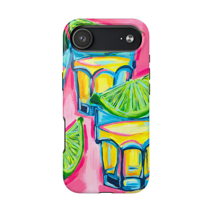 Pink Tequila Shot & Limes Acrylic Tough Phone Case | Various Models Available