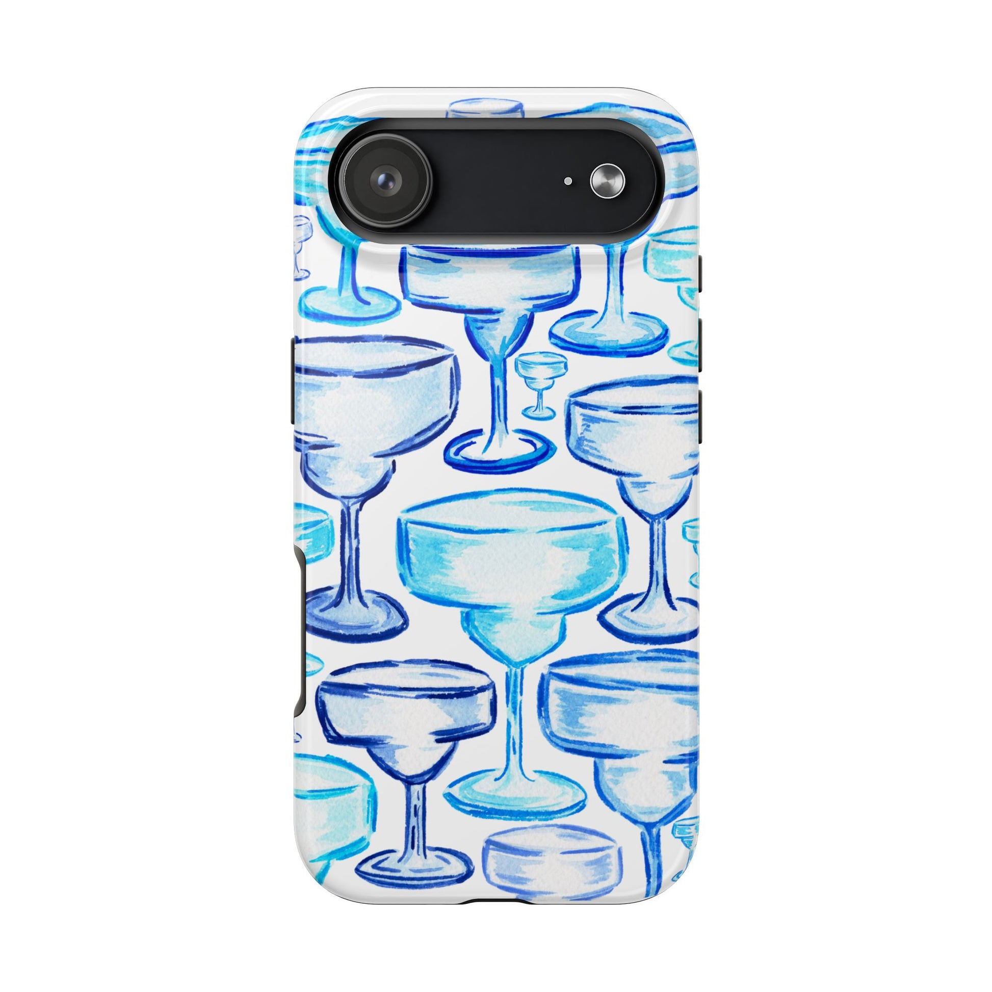 Coastal Shades of Blue Watercolor Margaritas Tough Phone Case | Various Models Available iPhone 17 Air
