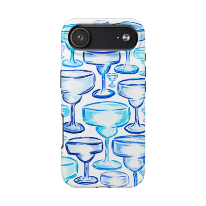 Coastal Shades of Blue Watercolor Margaritas Tough Phone Case | Various Models Available iPhone 17 Air