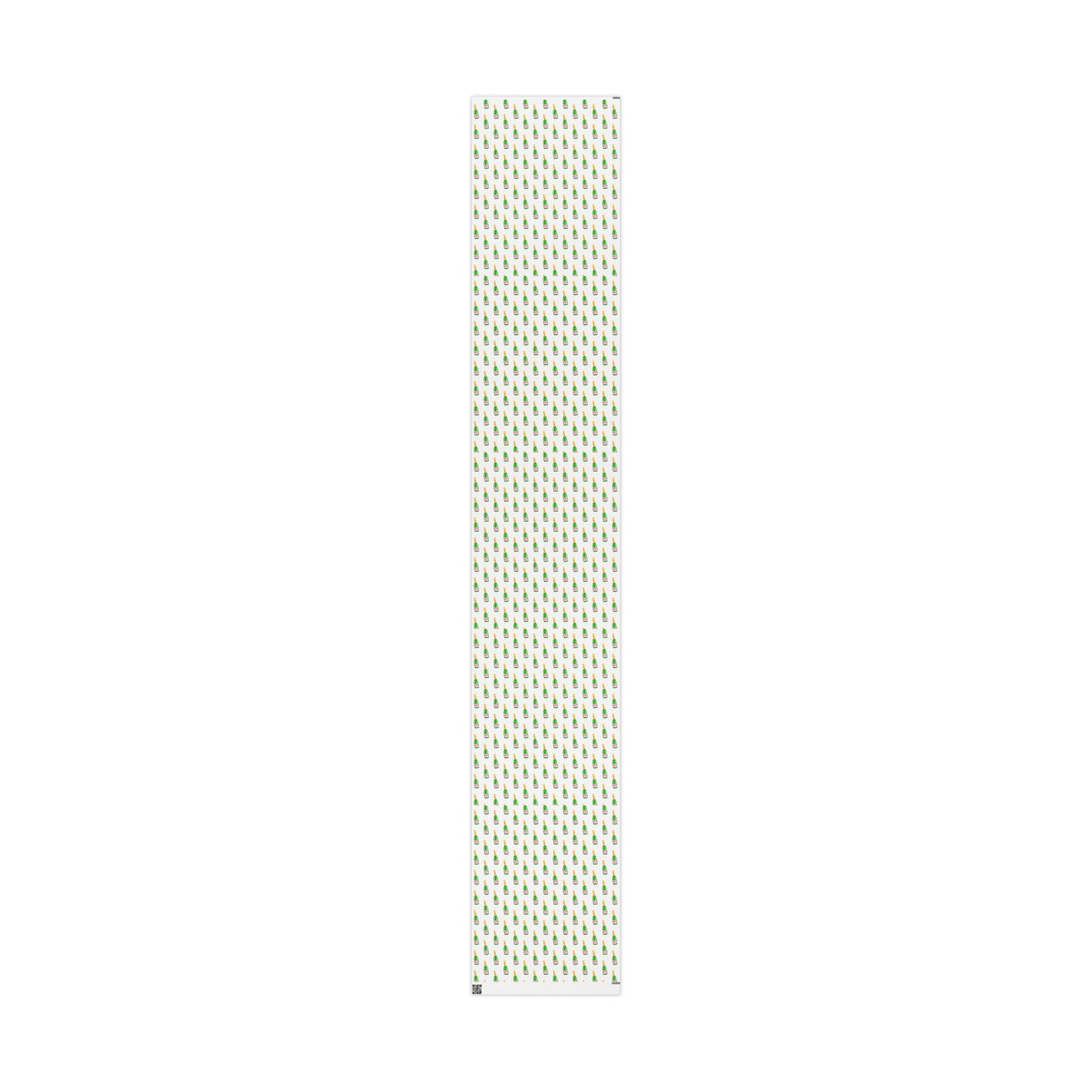 Gift Wrap | White Watercolor Pink & Green Champagne Bottles Pattern | Matte or Glossy 30" x 180" Matte