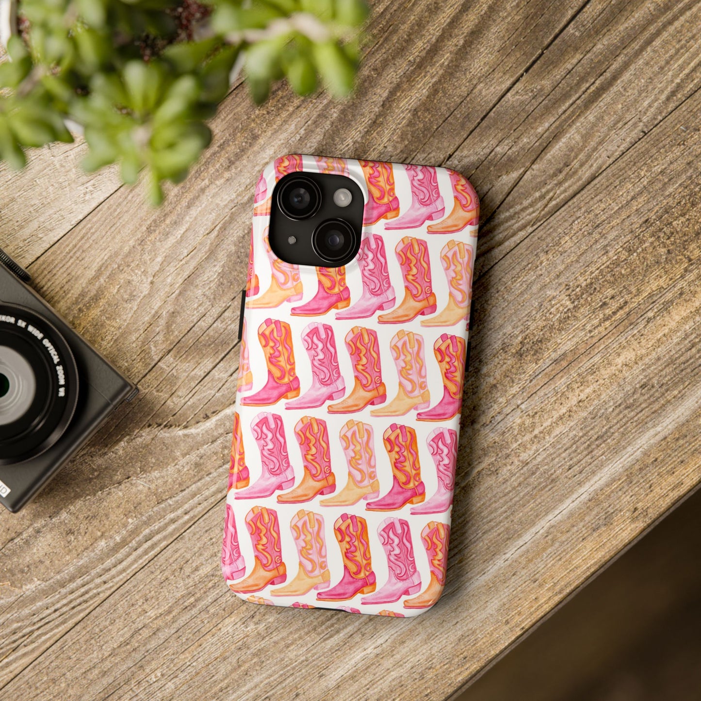 Rows of Hot Pink & Orange Cowboy Boots Tough Phone Cases | Various Models Available