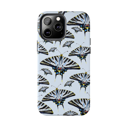 Light Blue Swallowtail Butterflies Watercolor Illustrated Pale Blue Tough Phone Case | Various Models