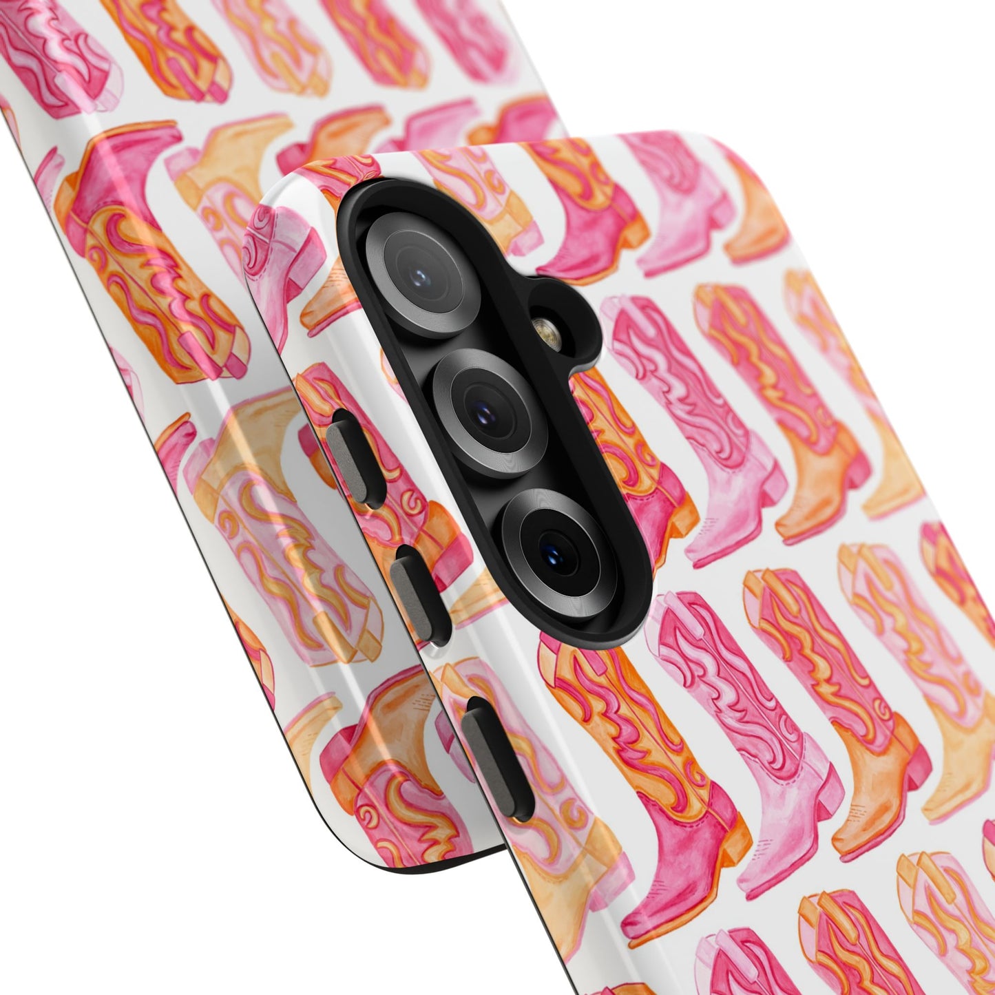 Rows of Hot Pink & Orange Cowboy Boots Tough Phone Cases | Various Models Available