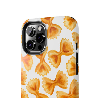 Tossed Farfalle Bow Tie Pasta Watercolor Illustrated White Tough Phone Case | Various Models
