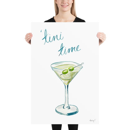 Print | Watercolor Tini Time Martini 24×36