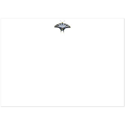 Light Blue Swallowtail Butterfly Watercolor Illustrated Flat Notecards | Set of 10 Cards & Envelopes | 2 Sizes 5R (5 x 7″)