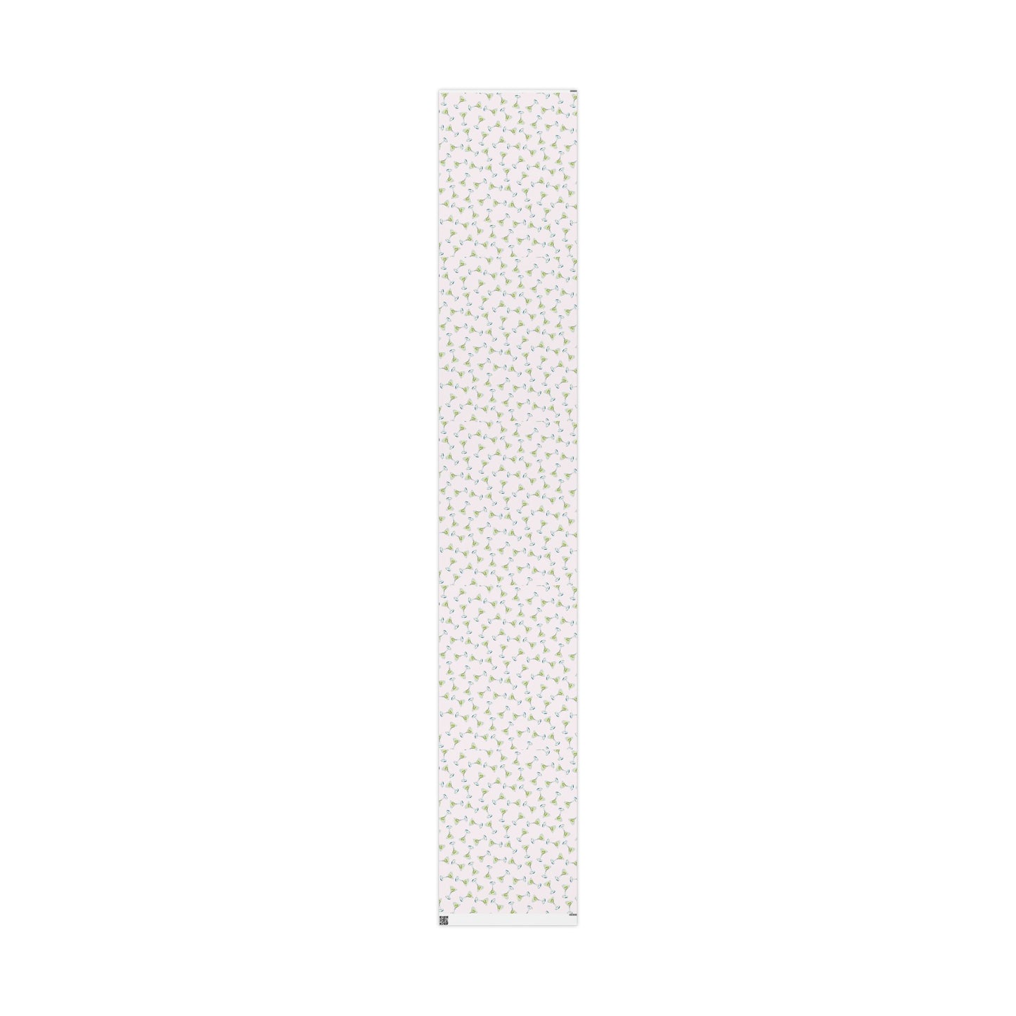 Gift Wrap | Blush Pink Watercolor Martini Tossed Pattern | Matte or Glossy 30" x 180" Matte