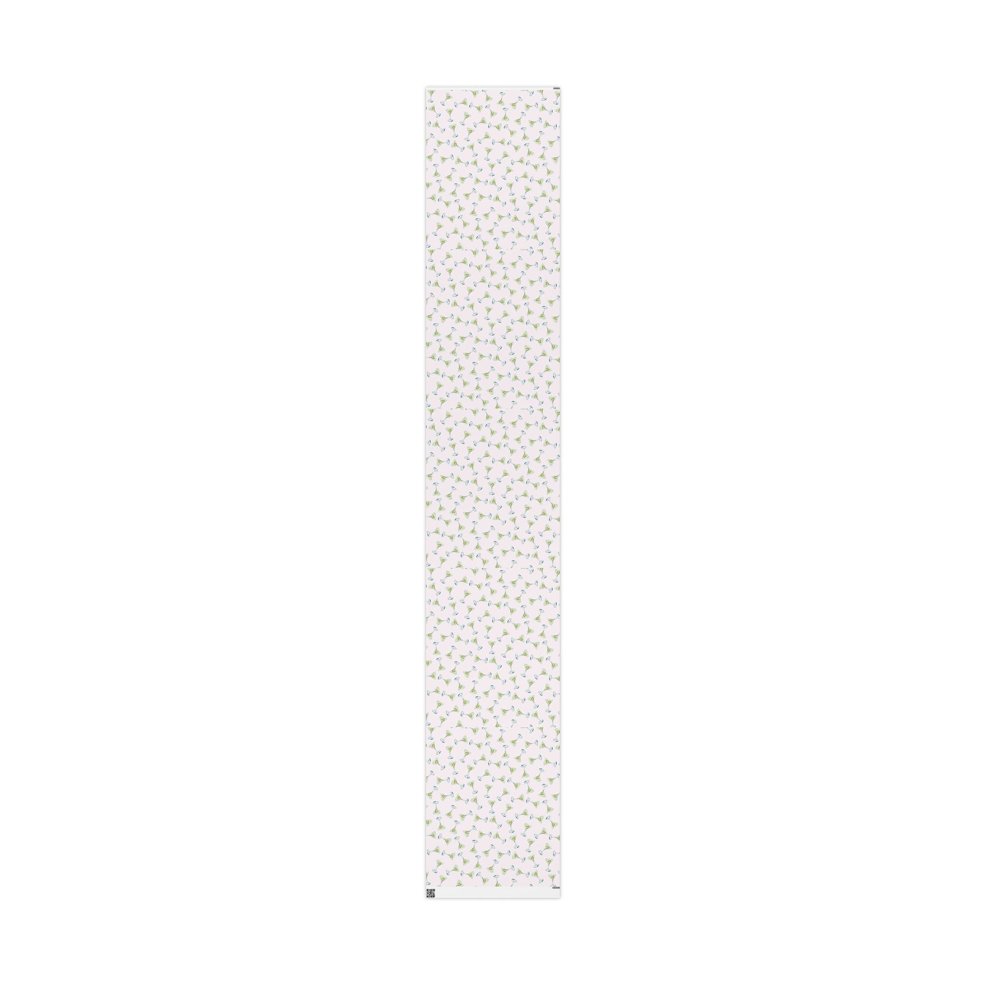 Gift Wrap | Blush Pink Watercolor Martini Tossed Pattern | Matte or Glossy 30" x 180" Matte