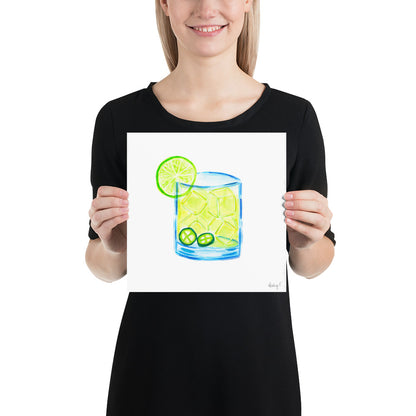 Print | Watercolor Spicy Margarita 10″×10″