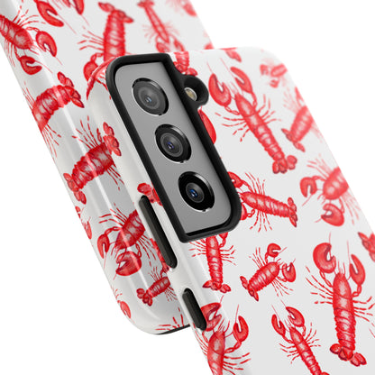 Watercolor Red Lobster Coastal Illustrated Patterned Tough Phone Case | Various Models