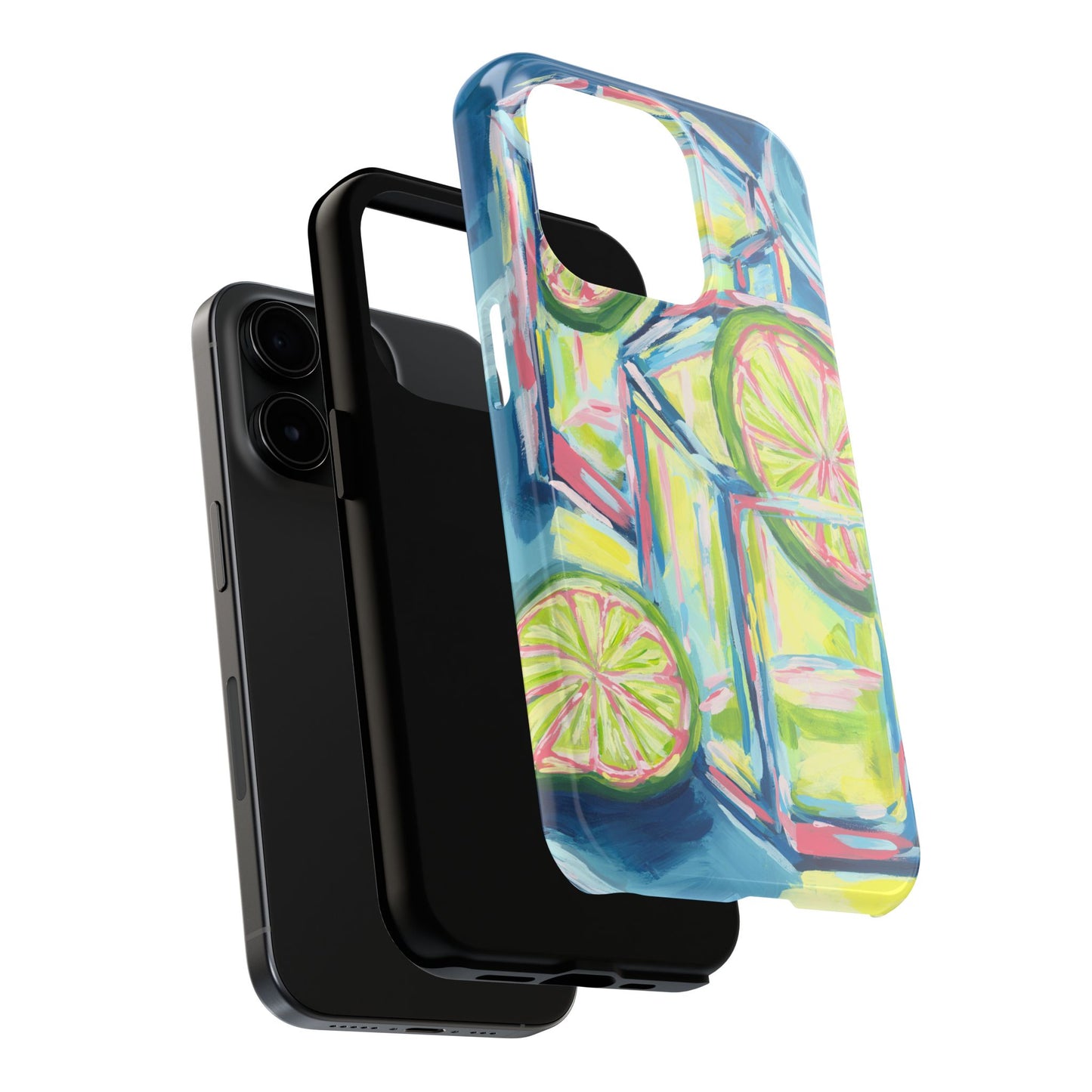 Pink Lime Green Yellow Margaritas Acrylic Tough Phone Case | Various Models Available