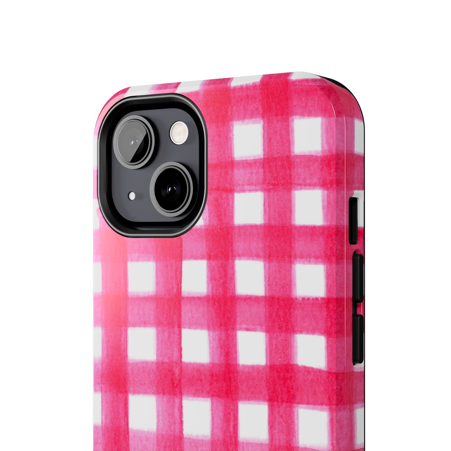 Hot Pink Gingham Watercolor Preppy Tough Phone Case | Various models