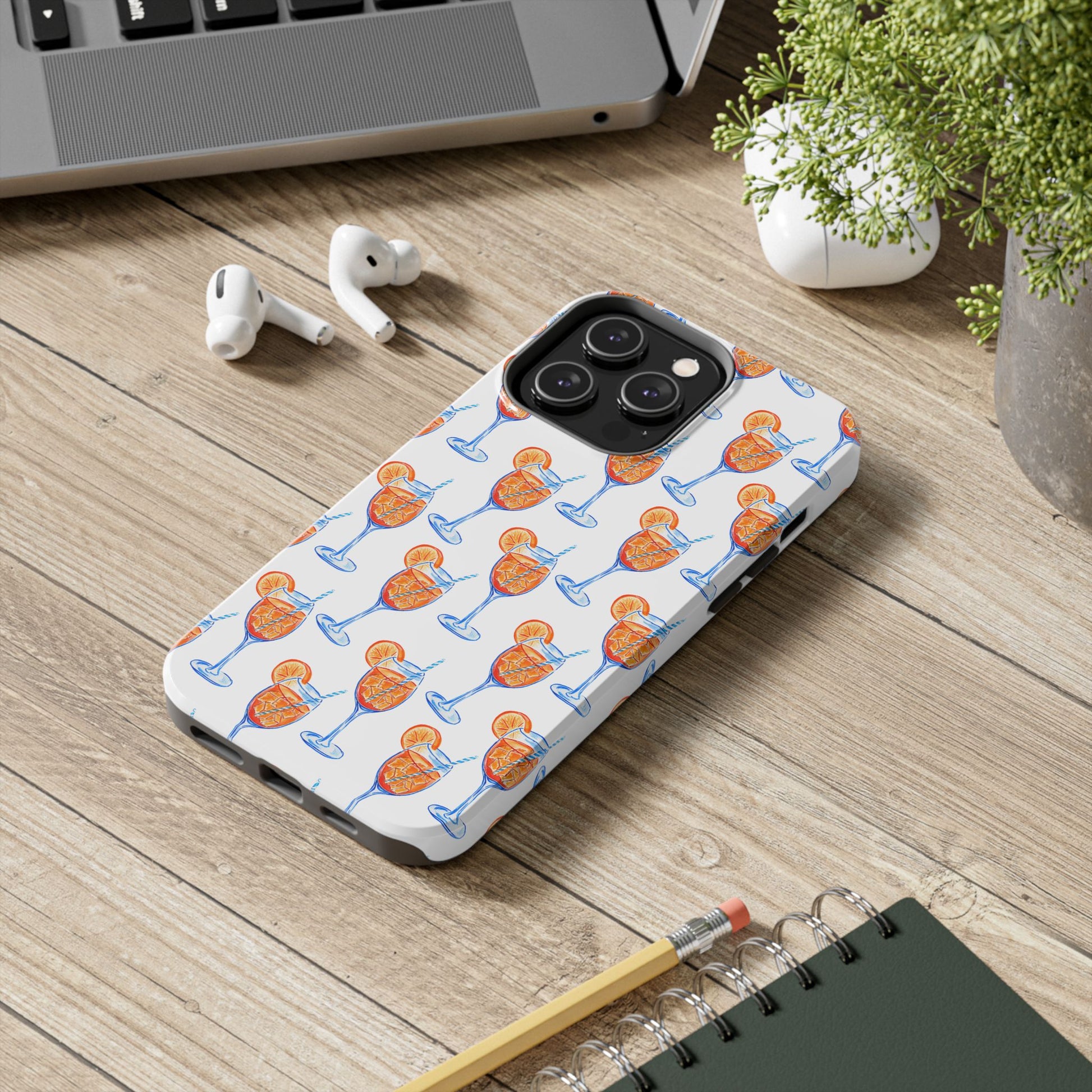 Aperol Spritz Watercolor Patterned Phone Case | Various Models