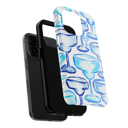 Coastal Shades of Blue Watercolor Margaritas Tough Phone Case | Various Models Available