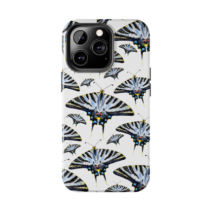 Light Blue Swallowtail Butterflies Watercolor Illustrated Pale Blue Tough Phone Case | Various Models
