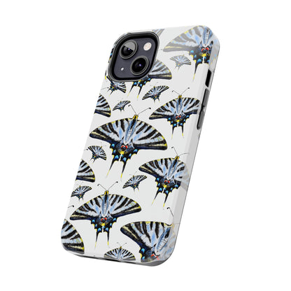 Light Blue Swallowtail Butterflies Watercolor Illustrated Pale Blue Tough Phone Case | Various Models