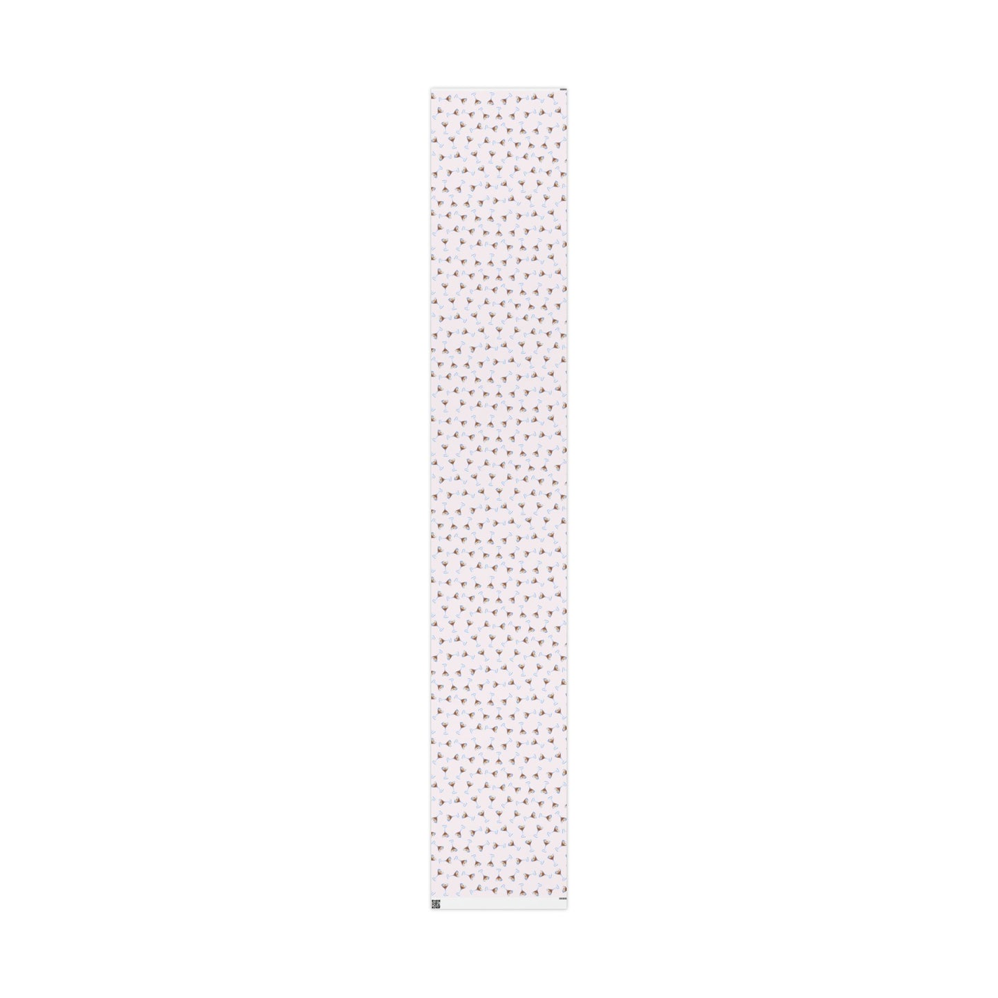 Gift Wrap | Pale Pink Blush Watercolor Espresso Martini Tossed Pattern | Matte or Glossy 30" x 180" Matte