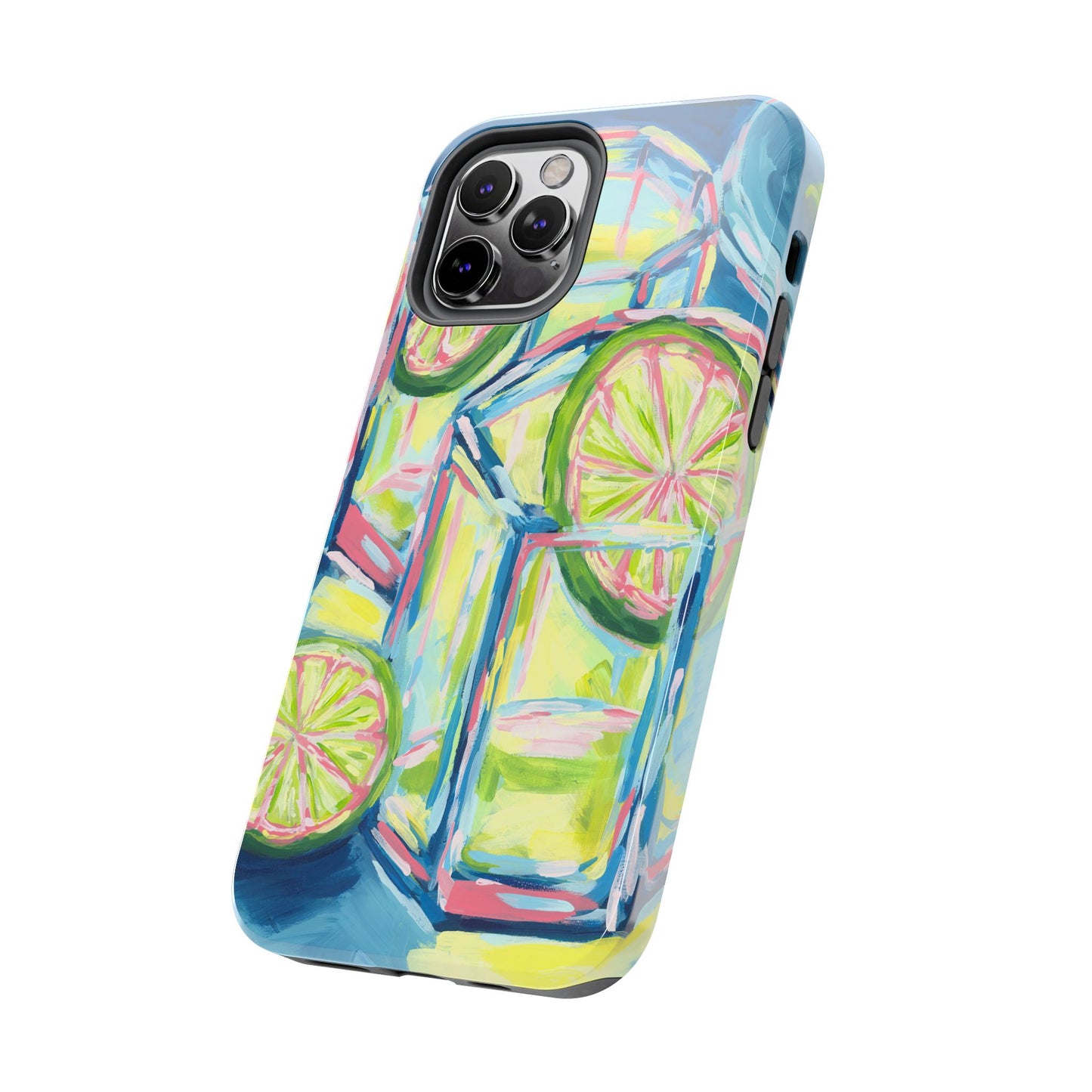 Pink Lime Green Yellow Margaritas Acrylic Tough Phone Case | Various Models Available