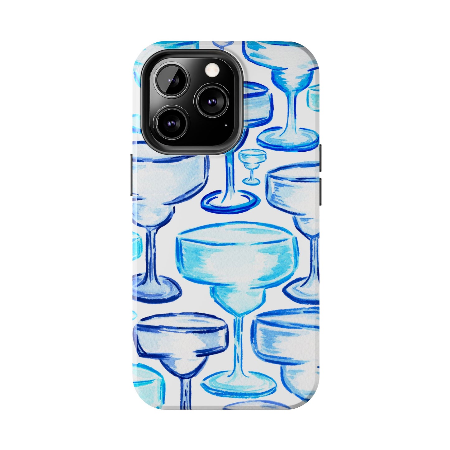 Coastal Shades of Blue Watercolor Margaritas Tough Phone Case | Various Models Available