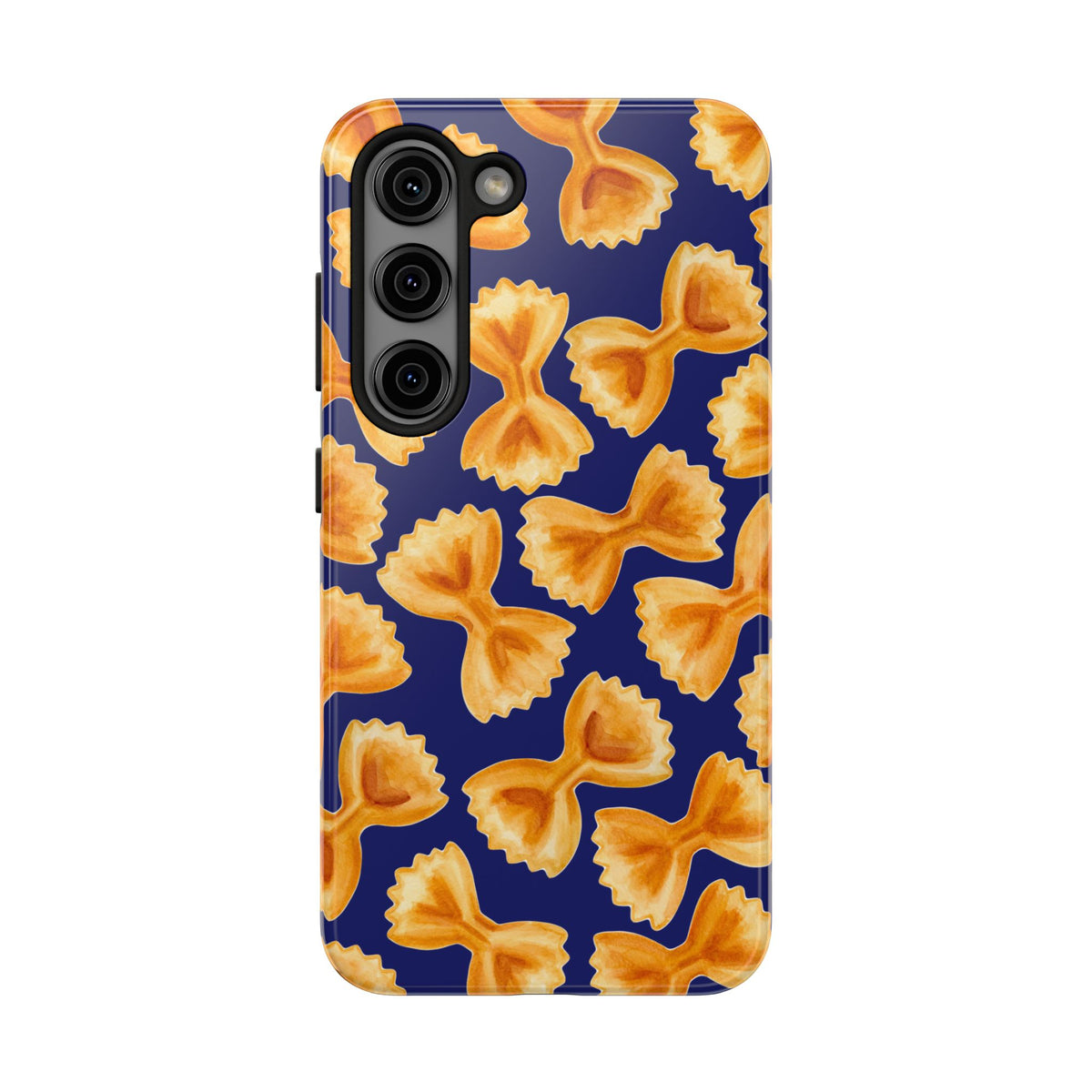 Copy of Copy of Tossed Farfalle Pasta Watercolor Illustrated Tough Phone Case | Various Models Samsung Galaxy S23
