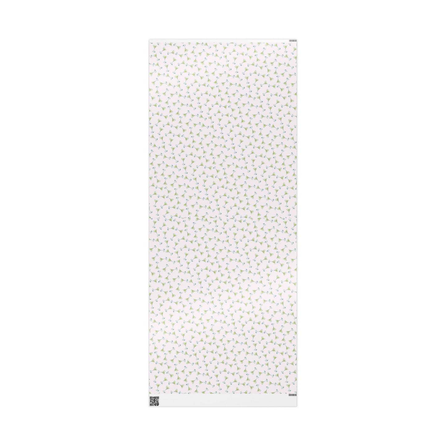 Gift Wrap | Mini Blush Pink Watercolor Martini Tossed Pattern | Matte or Glossy 30" x 72" Glossy