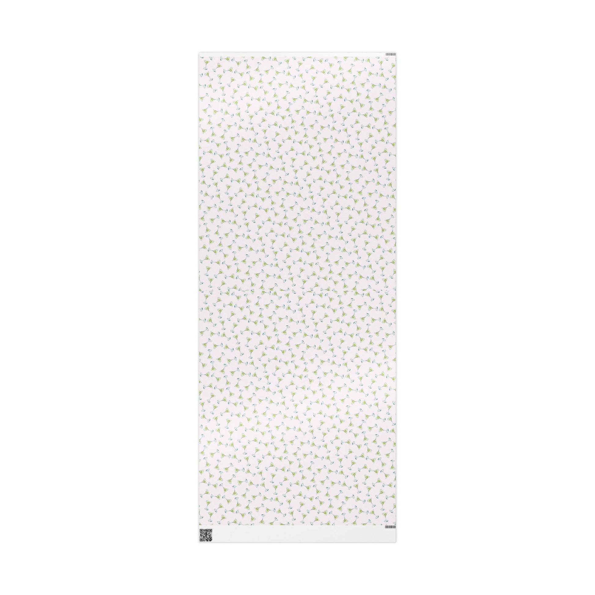 Gift Wrap | Mini Blush Pink Watercolor Martini Tossed Pattern | Matte or Glossy 30" x 72" Glossy