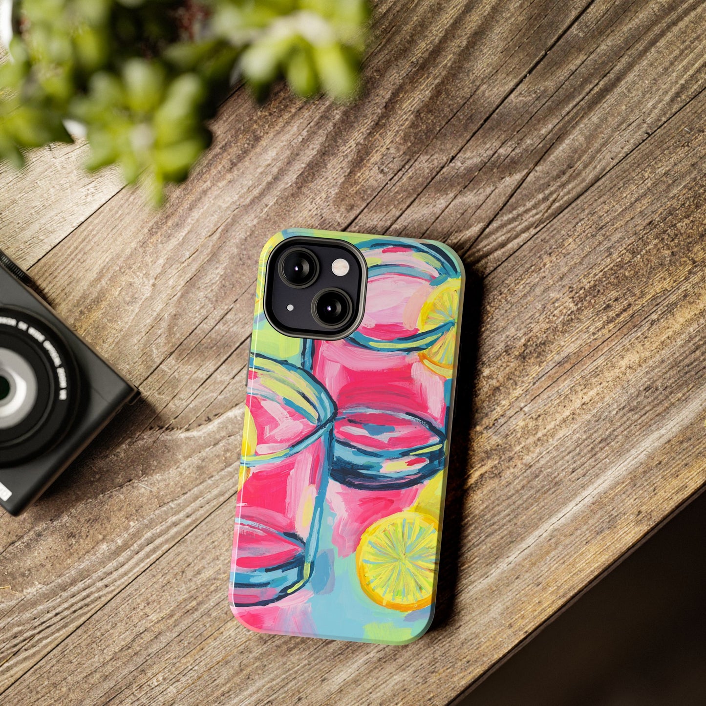 Pink Lemonade Abstract Acrylic Cocktails Tough Phone Case | Various Models Available