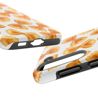 Tossed Farfalle Bow Tie Pasta Watercolor Illustrated White Tough Phone Case | Various Models