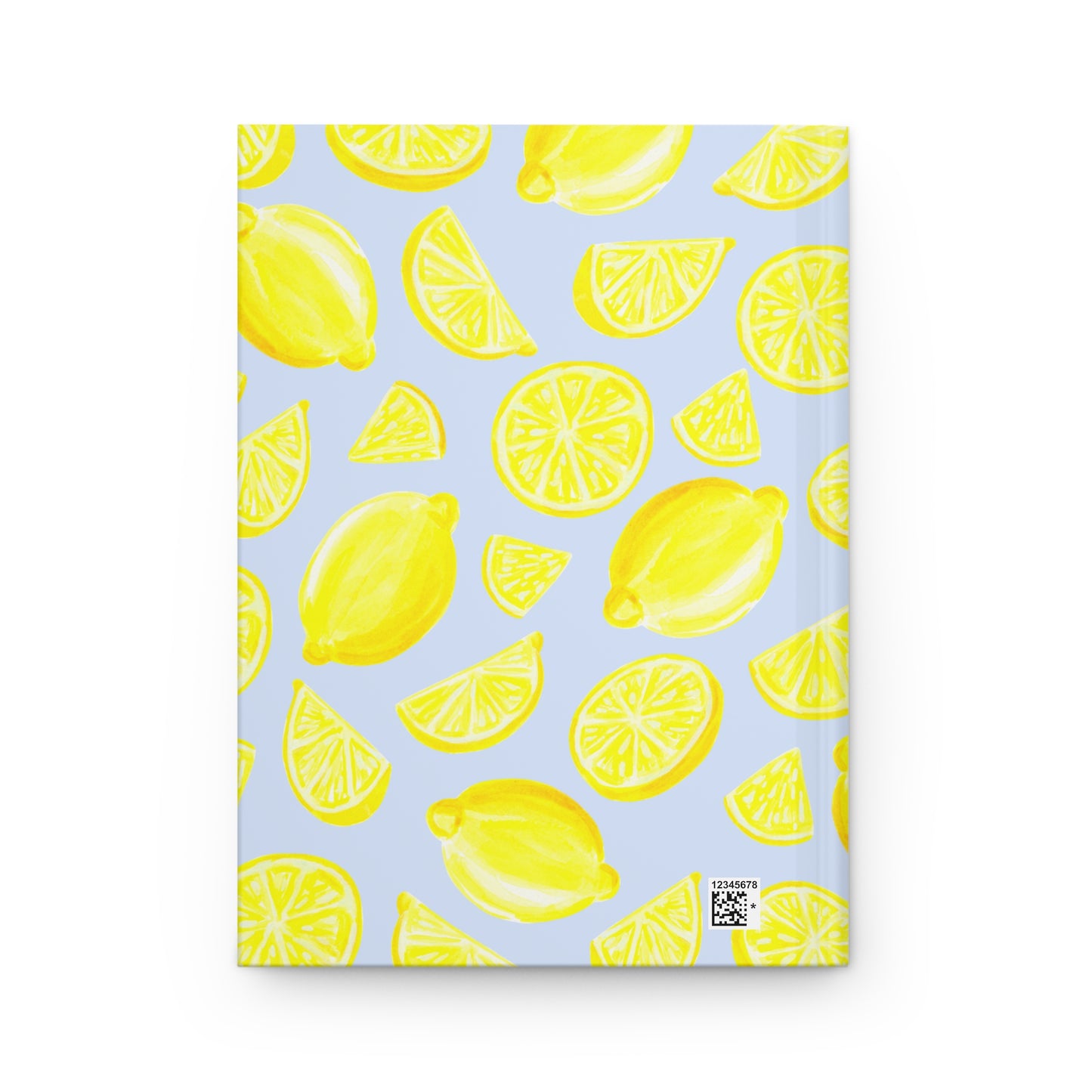Yellow Lemons Watercolor Illustrated Light Pink Hardcover Journal Matte 8"x 5.75"