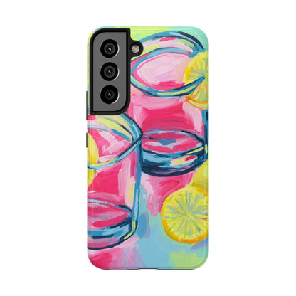 Pink Lemonade Abstract Acrylic Cocktails Tough Phone Case | Various Models Available