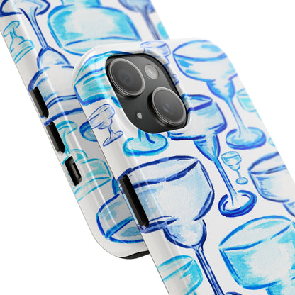 Coastal Shades of Blue Watercolor Margaritas Tough Phone Case | Various Models Available