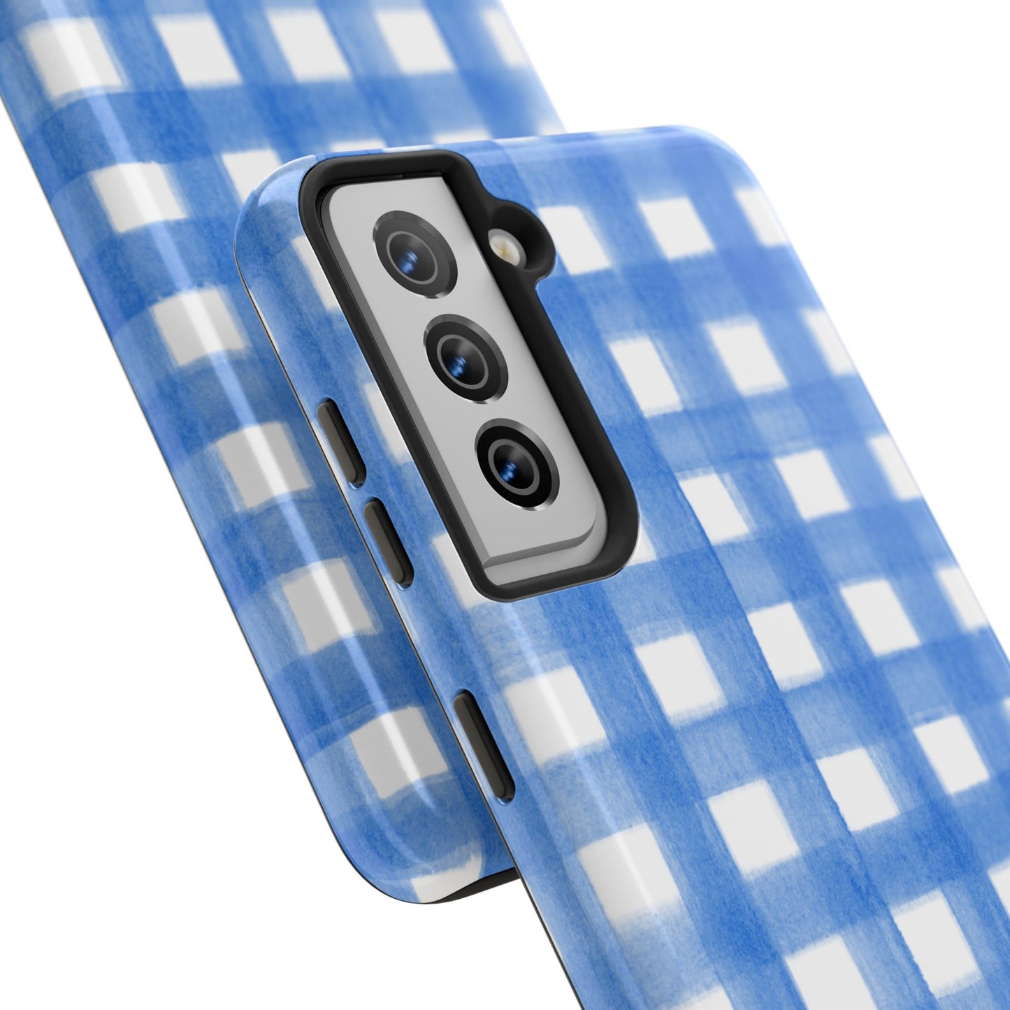 Blue Gingham Watercolor Preppy Tough Phone Case | Various models
