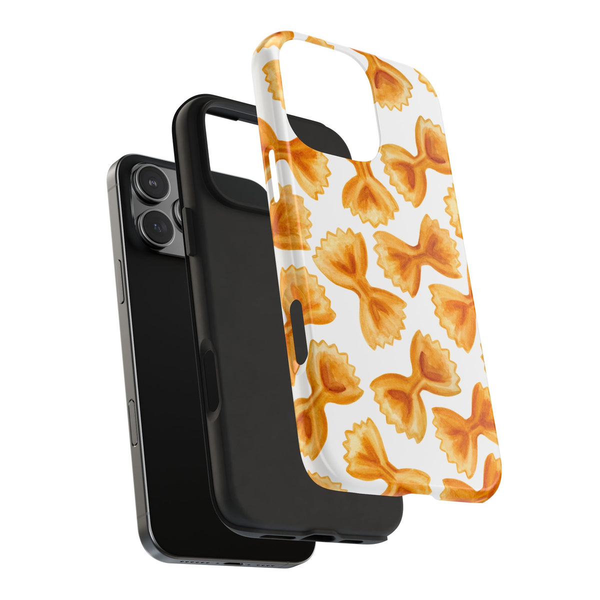 Tossed Farfalle Bow Tie Pasta Watercolor Illustrated White Tough Phone Case | Various Models